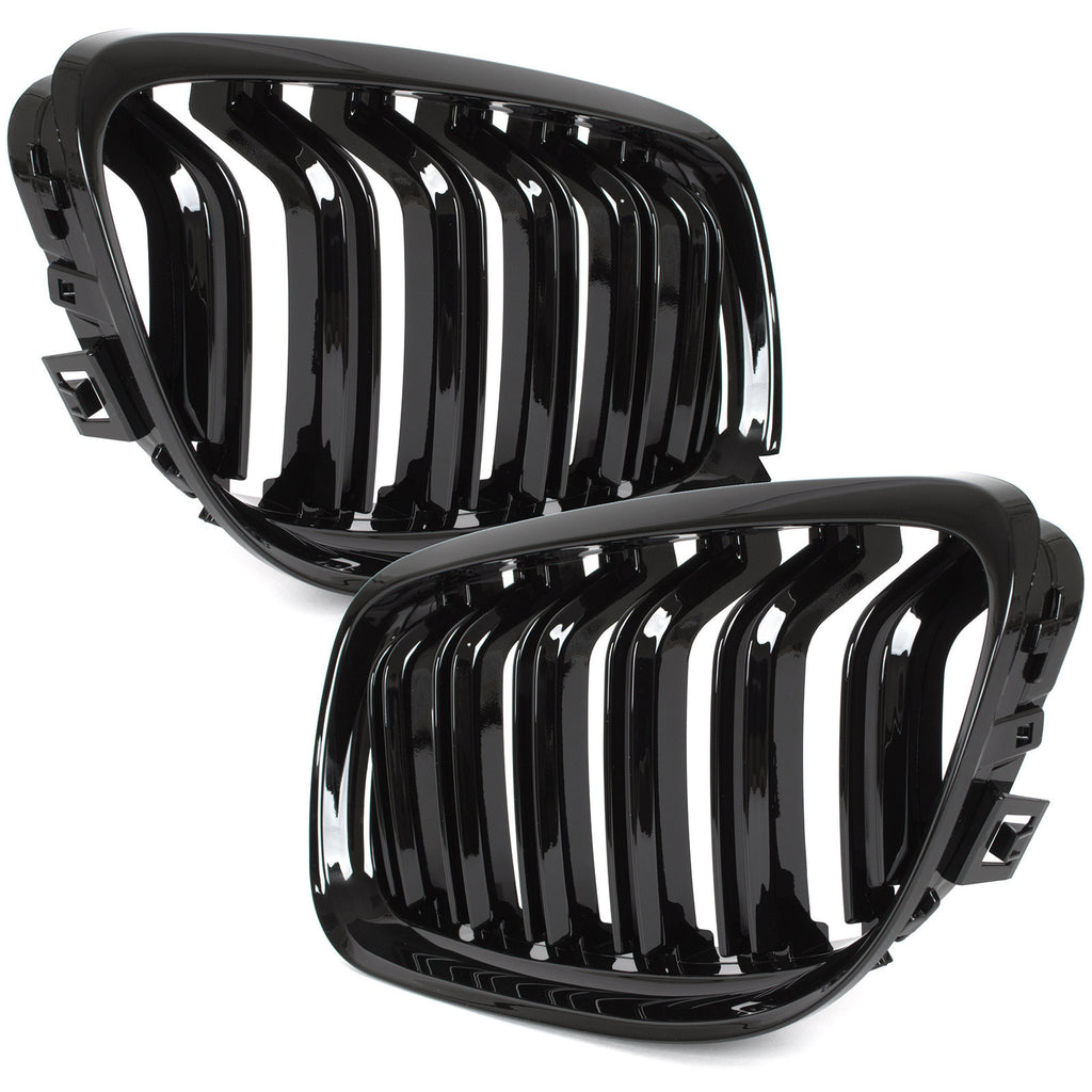 Grile Duble BMW Seria 3 E90 E91, 2009-2013 - Negru lucios