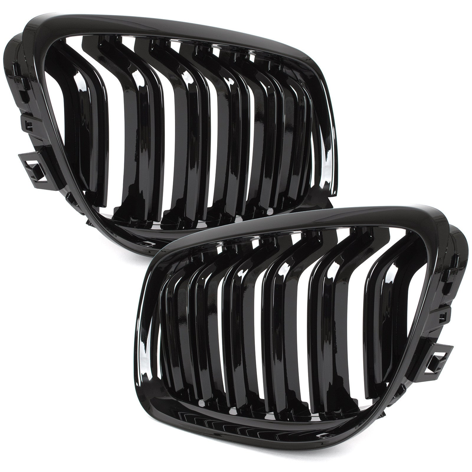 Grile Duble BMW Seria 3 E90 E91, 2009-2013 - Negru lucios