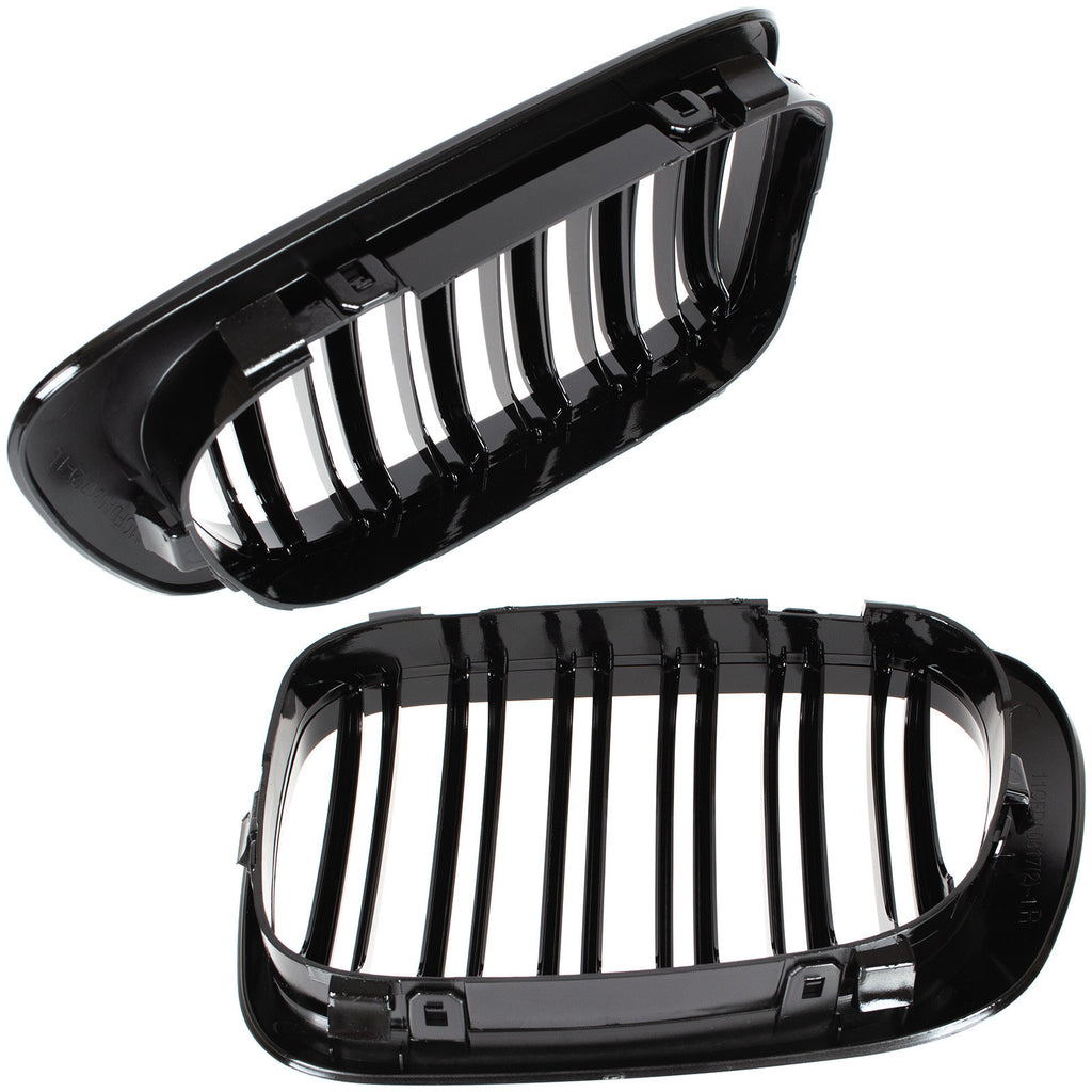 Grile duble pentru BMW Seria 3 E46 Coupe/Cabrio 1999-2003 Negru Lucios