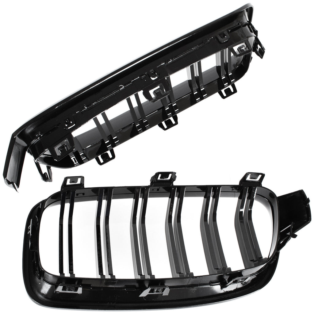 Grile Duble BMW Seria 3 F30 F31 F80, 2011-2019 - Negru Lucios