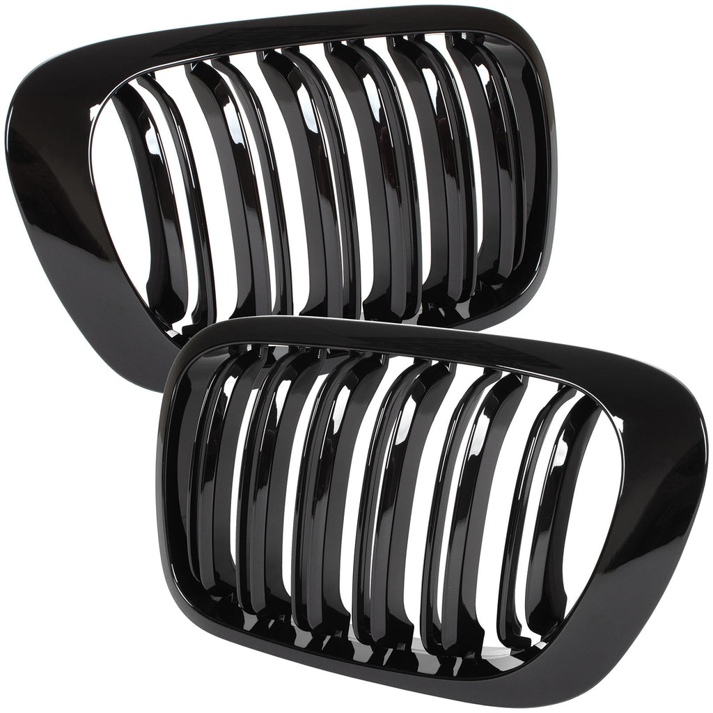 Grile duble pentru BMW Seria 3 E46 Coupe/Cabrio 1999-2003 Negru Lucios