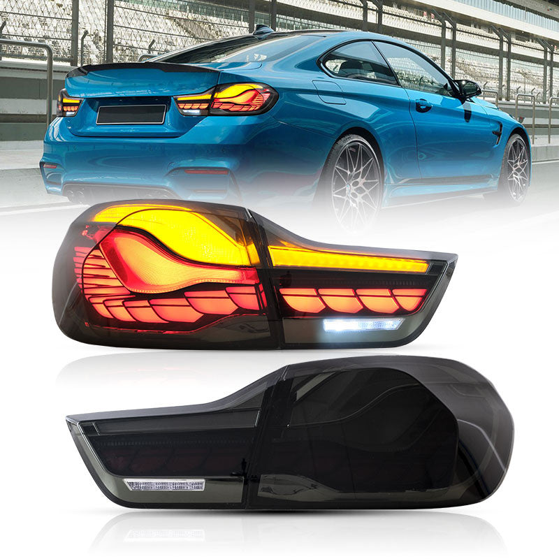 Stopuri OLED GTS Style BMW Seria 4 F32 F33 F36 F82 F83 2013-2021 - Rosu Fumuriu