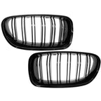 Grile duble BMW Seria 5 F10 F11, 2010-2017, Negru lucios