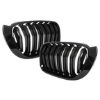Grile duble pentru BMW X3 X4 F25 F26, 2014-2018 - Negru lucios