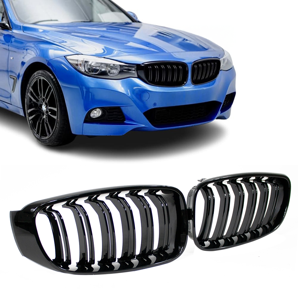 Grile Duble BMW Seria 3 F34 GT 2012-2020 - Negru Lucios