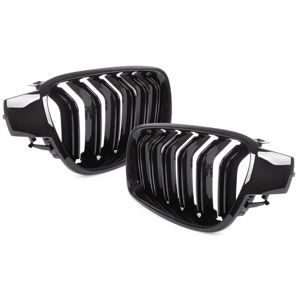 Grile Duble BMW Seria 3 F30 F31 F80, 2011-2019 - Negru Lucios