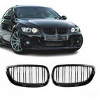 Grile Duble BMW Seria 3 E92 E93, 2006-2010 - Negru lucios