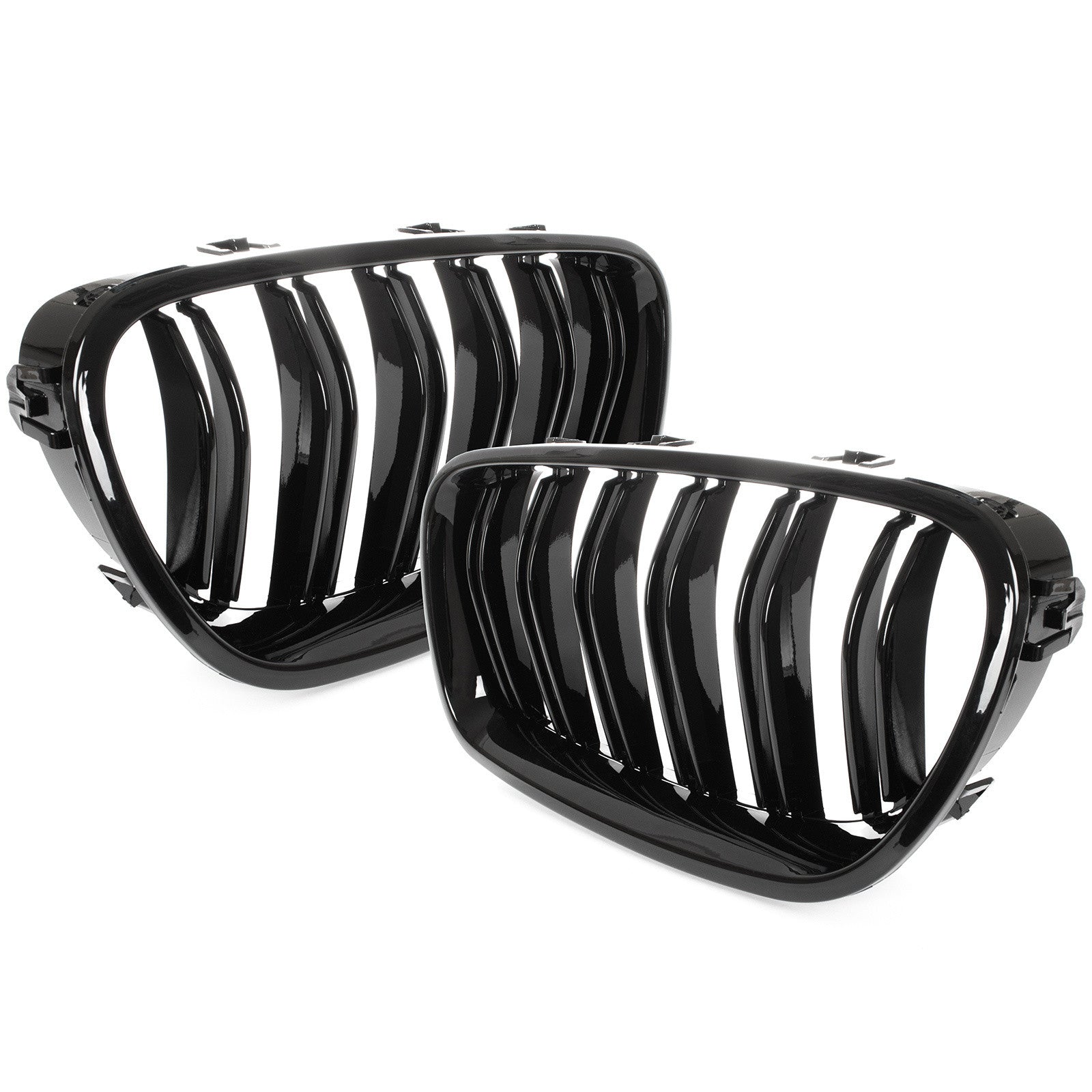 Grile duble BMW Seria 5 F10 F11, 2010-2017, Negru lucios