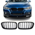 Grile Duble BMW Seria 3 F30 F31 F80, 2011-2019 - Negru Lucios – imagine 2