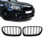 Grile duble BMW Seria 5 F10 F11, 2010-2017, Negru lucios