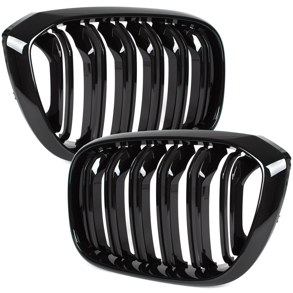 Grile Duble BMW X3 X4, G01 G02 F97 F98 2017-2021 Negru Lucios