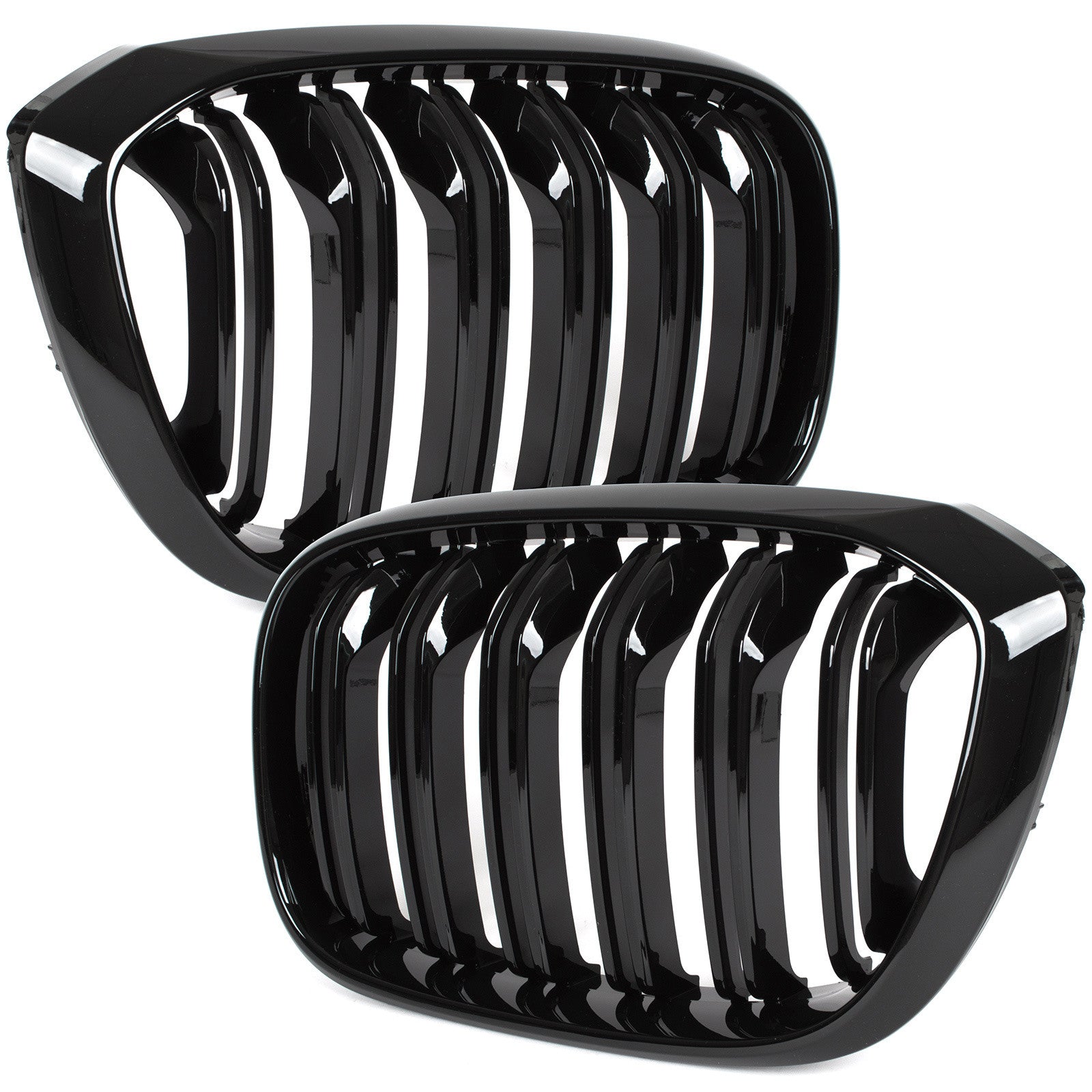 Grile Duble BMW X3 X4, G01 G02 F97 F98 2017-2021 Negru Lucios