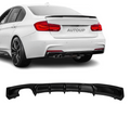 Difuzor Bara Spate BMW Seria 3 F30 F31 2011-2018, Evacuare Dubla Stanga, Negru Lucios – imagine 2