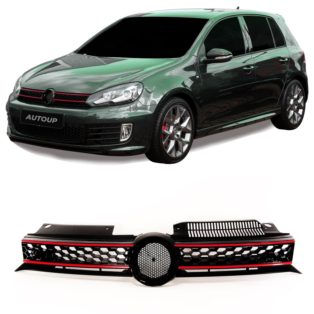 Grila Radiator GTI Style Volkswagen Golf 6 2008-2013 - Negru/Rosu Lucios