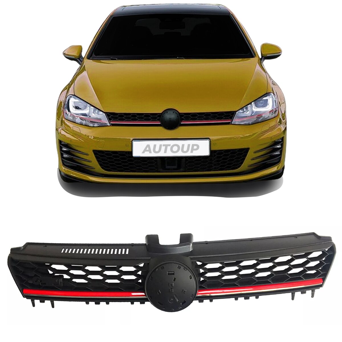 Grila Radiator GTI Style Volkswagen Golf 7 2012-2017 - Negru/Rosu Lucios
