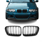Grile Duble BMW Seria 3 E46 Sedan/Touring 1998-2001 - Negru Lucios