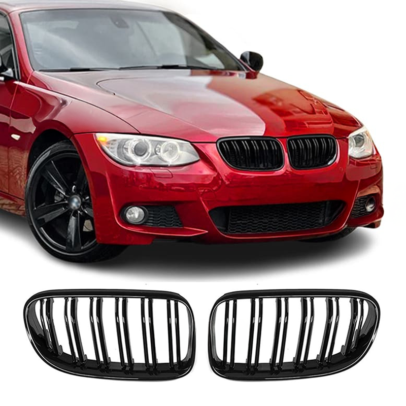 Grile Duble BMW Seria 3 E92 E93 2010-2013 - Negru Lucios