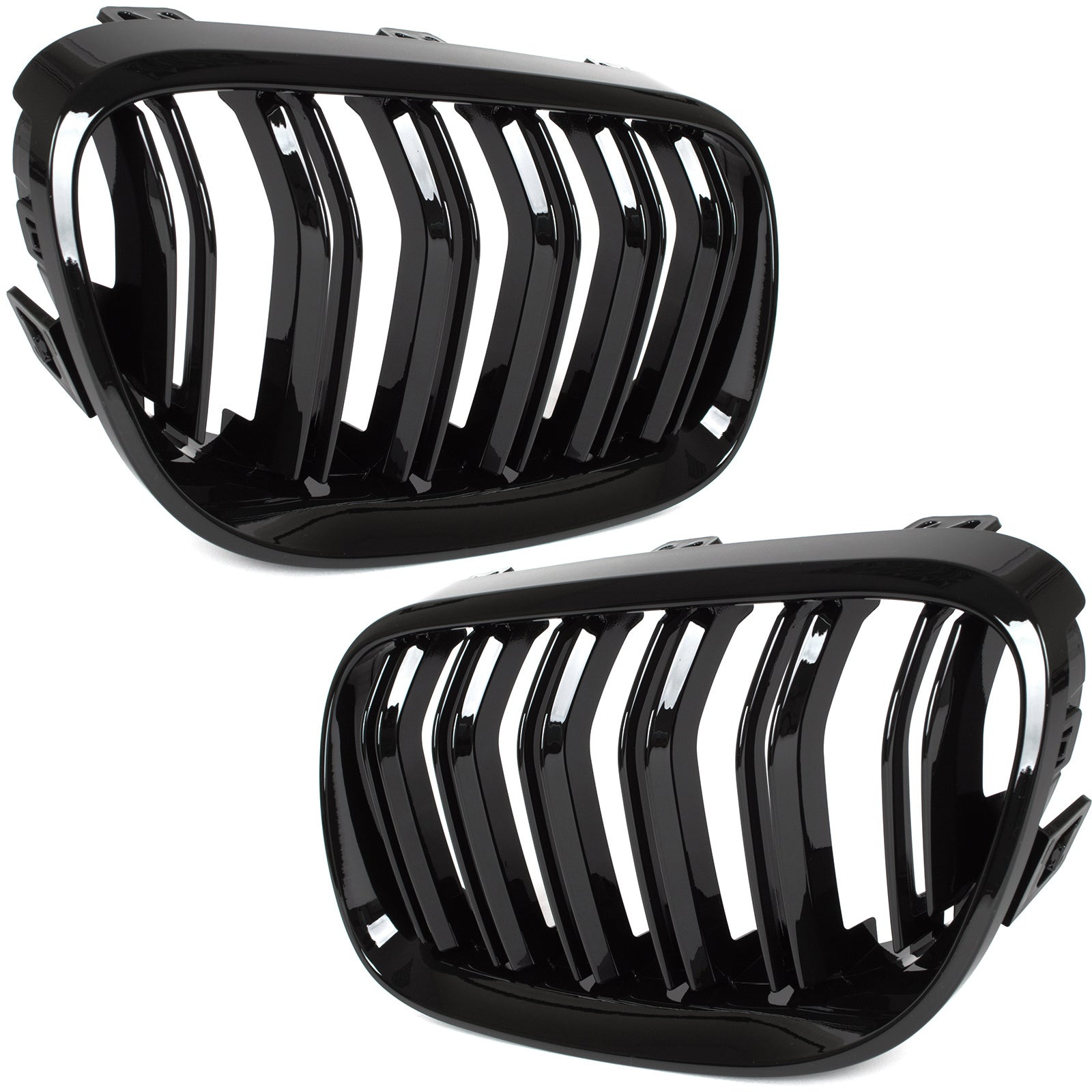 Grile Duble BMW Seria 3 E92 E93 2010-2013 - Negru Lucios