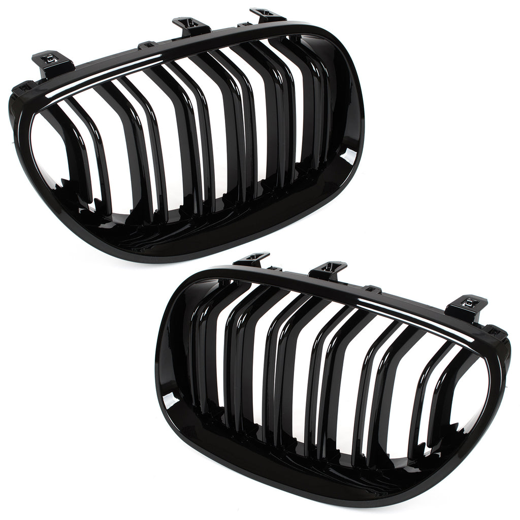 Grile Duble BMW Seria 5 E60 E61 2003-2010 Negru Lucios