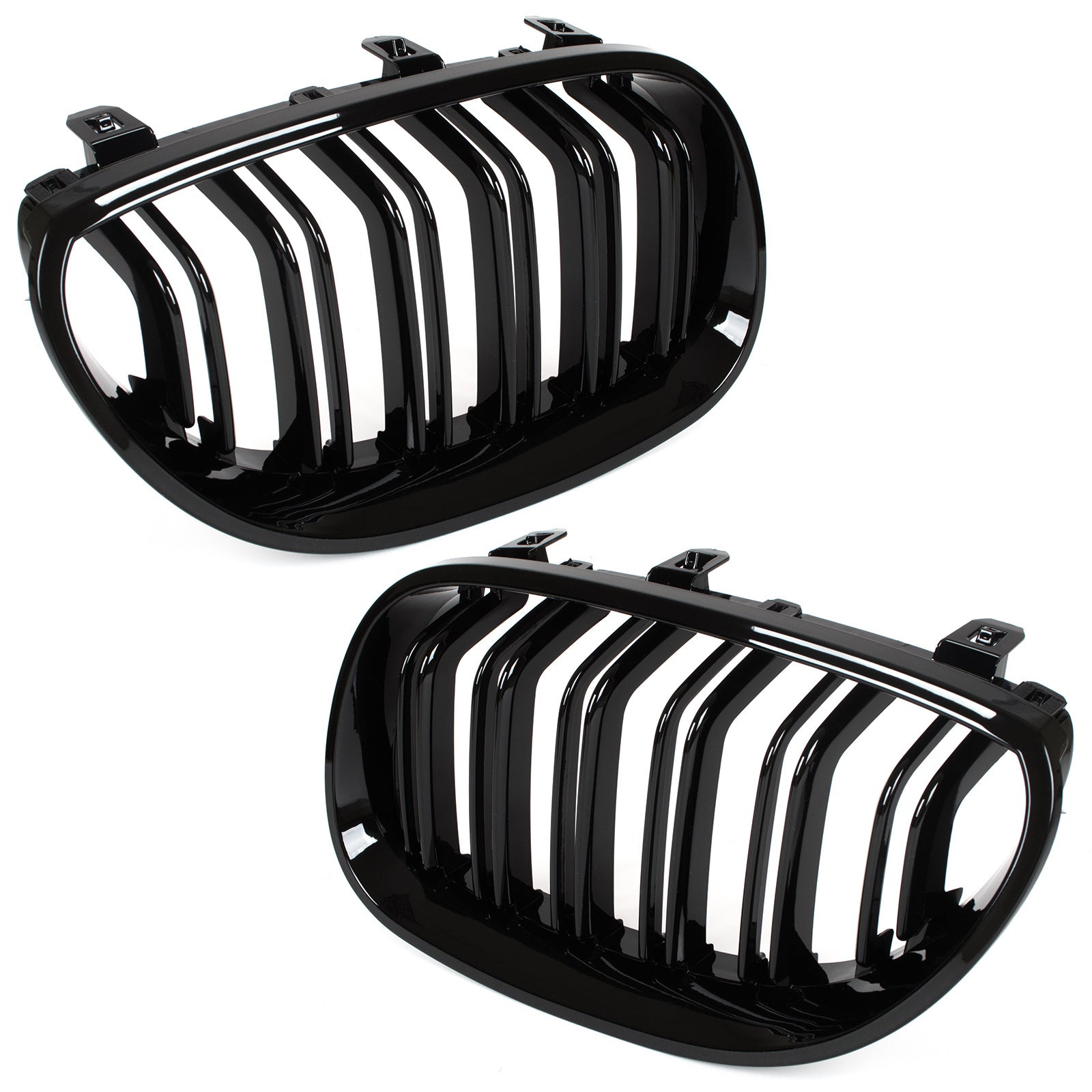 Grile Duble BMW Seria 5 E60 E61 2003-2010 Negru Lucios