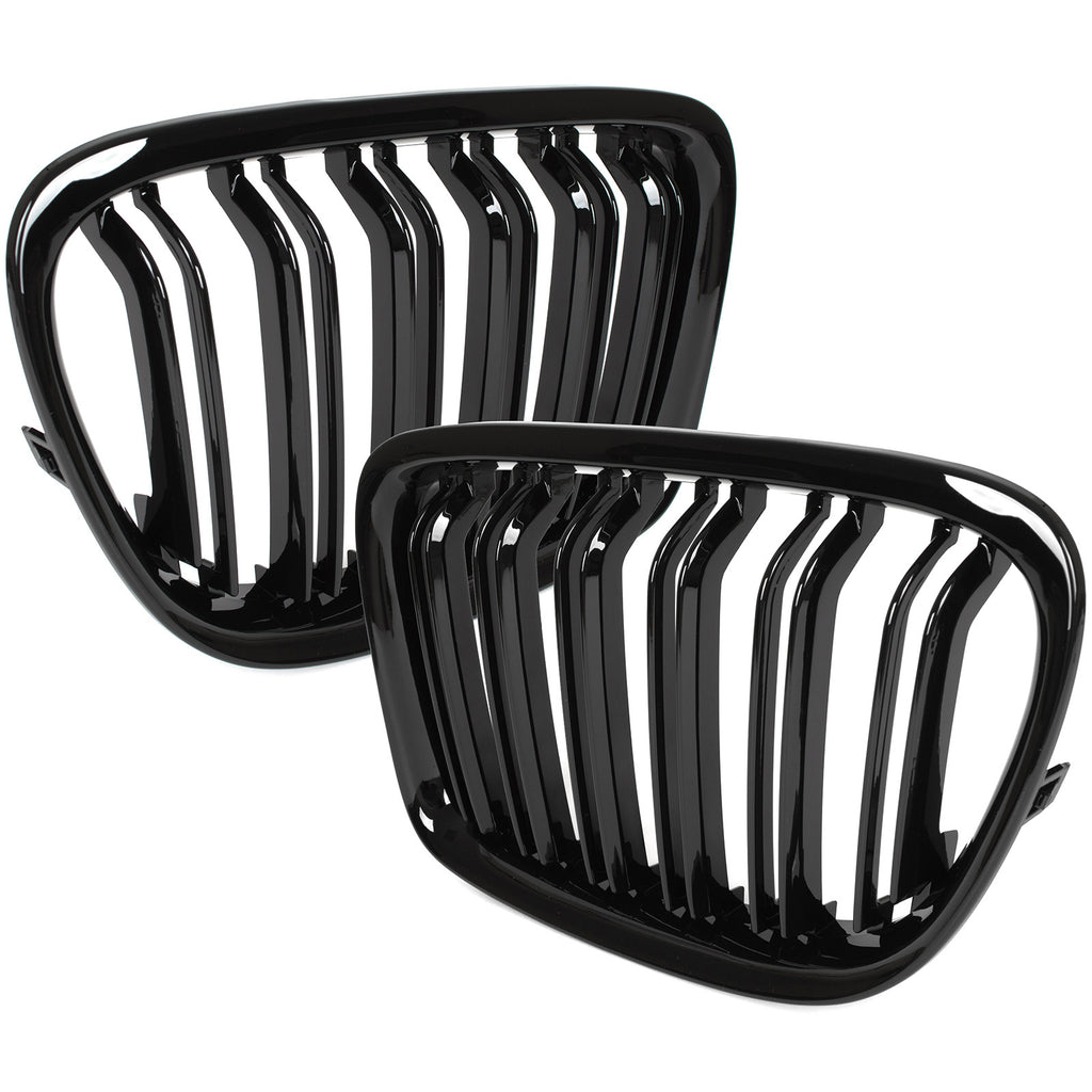 Grile Duble pentru BMW X1 E84 2009-2015 Negru Lucios