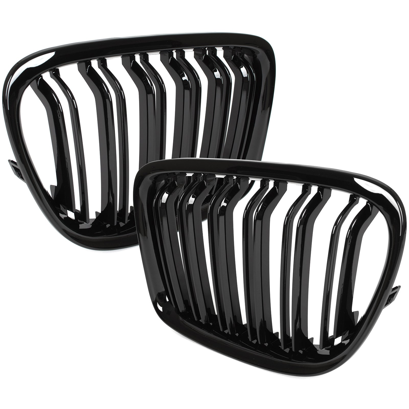 Grile Duble pentru BMW X1 E84 2009-2015 Negru Lucios