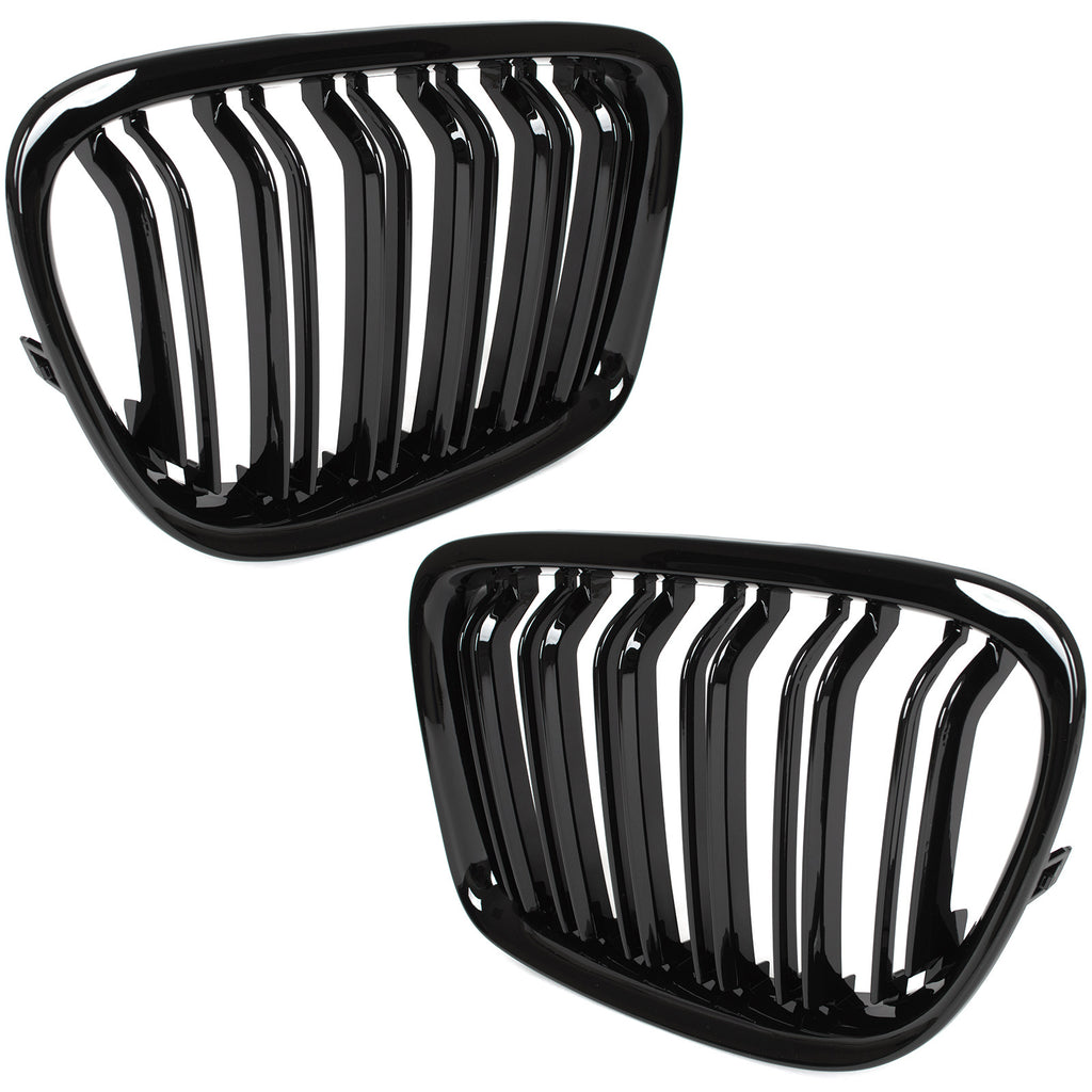 Grile Duble pentru BMW X1 E84 2009-2015 Negru Lucios