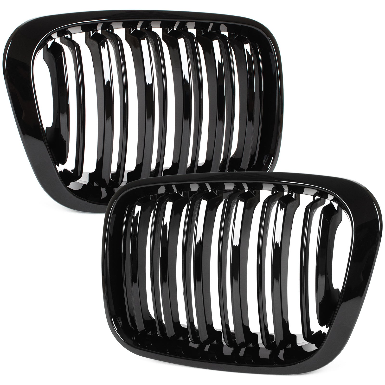 Grile Duble BMW Seria 3 E46 Sedan/Touring 1998-2001 - Negru Lucios