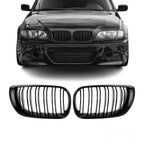 Grile Duble BMW Seria 3 E46 Sedan/Touring 2001-2005 - Negru Lucios