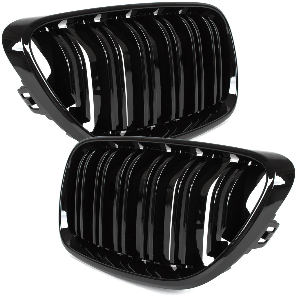 Grile duble BMW Seria 2 F22 F23 F87, 2014-2021, Negru Lucios