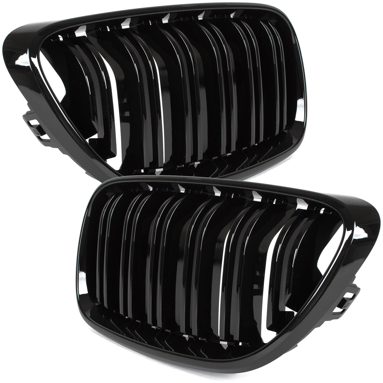 Grile duble BMW Seria 2 F22 F23 F87, 2014-2021, Negru Lucios