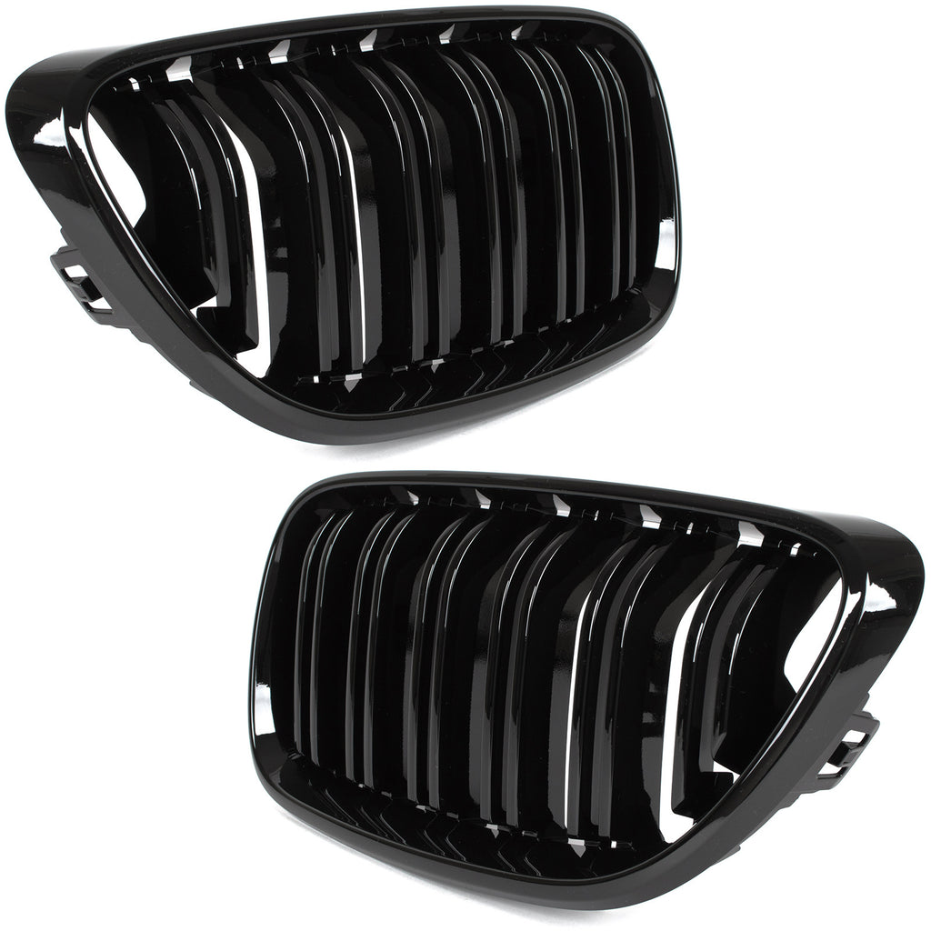 Grile duble BMW Seria 2 F22 F23 F87, 2014-2021, Negru Lucios