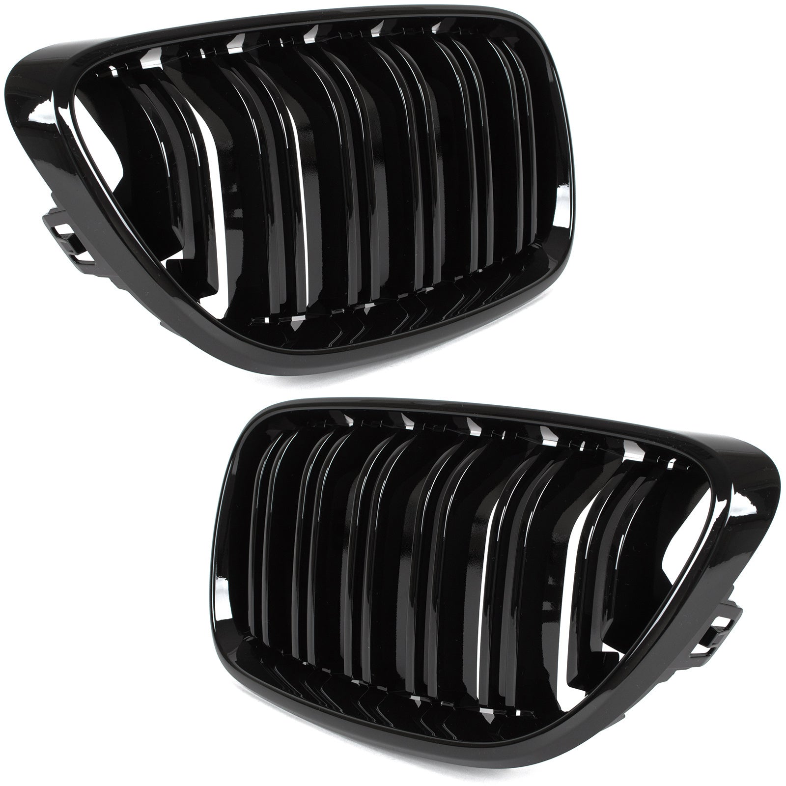 Grile duble BMW Seria 2 F22 F23 F87, 2014-2021, Negru Lucios