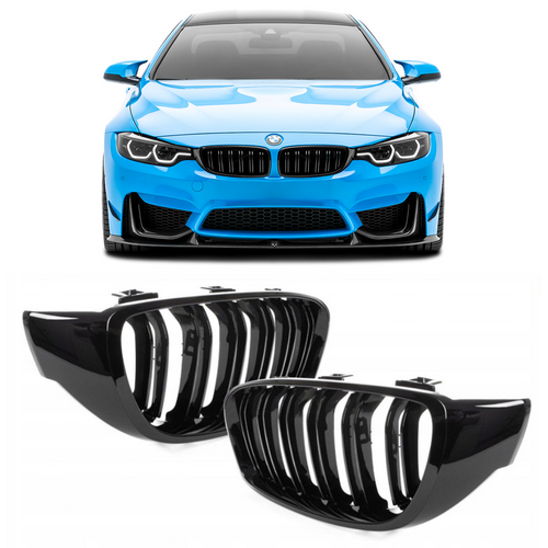 Grile duble BMW Seria 4 F32 F33 F36 F83 F82 2013-2020 Negru Lucios