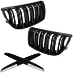 Grile Duble BMW Seria 3 E90 E91 2004-2009 - Negru lucios