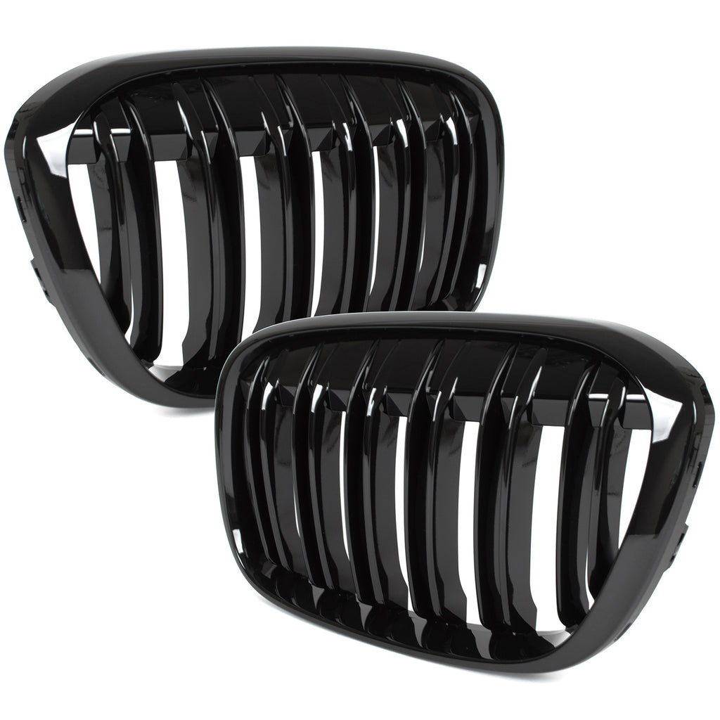 Grile Duble BMW X1 F48 PRE-LCI 2015-2019 - Negru Lucios