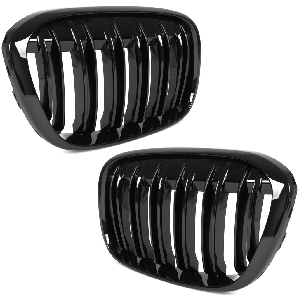 Grile Duble BMW X1 F48 PRE-LCI 2015-2019 - Negru Lucios