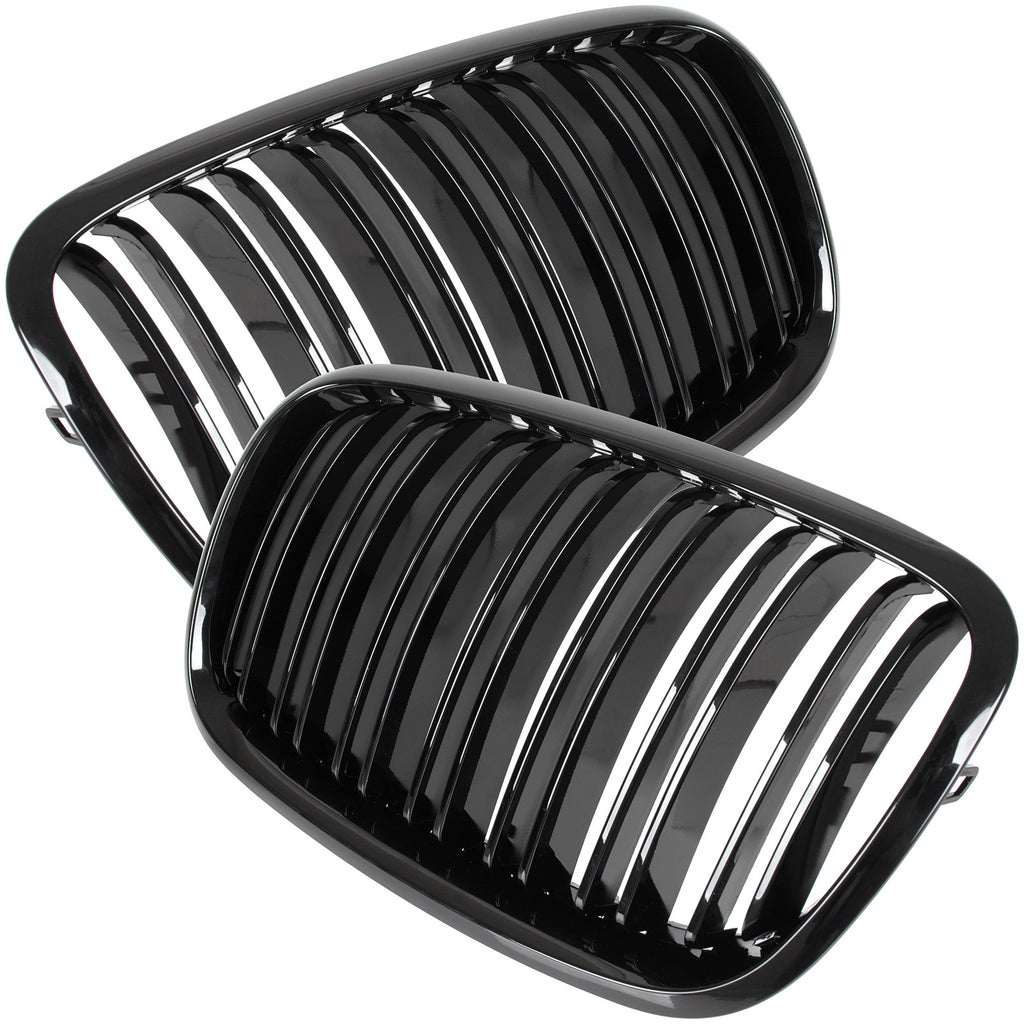 Grile Duble BMW X5 X6 E70 E71 E72 2007-2013 - Negru Lucios