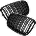 Grile Duble BMW X5 X6 E70 E71 E72 2007-2013 - Negru Lucios