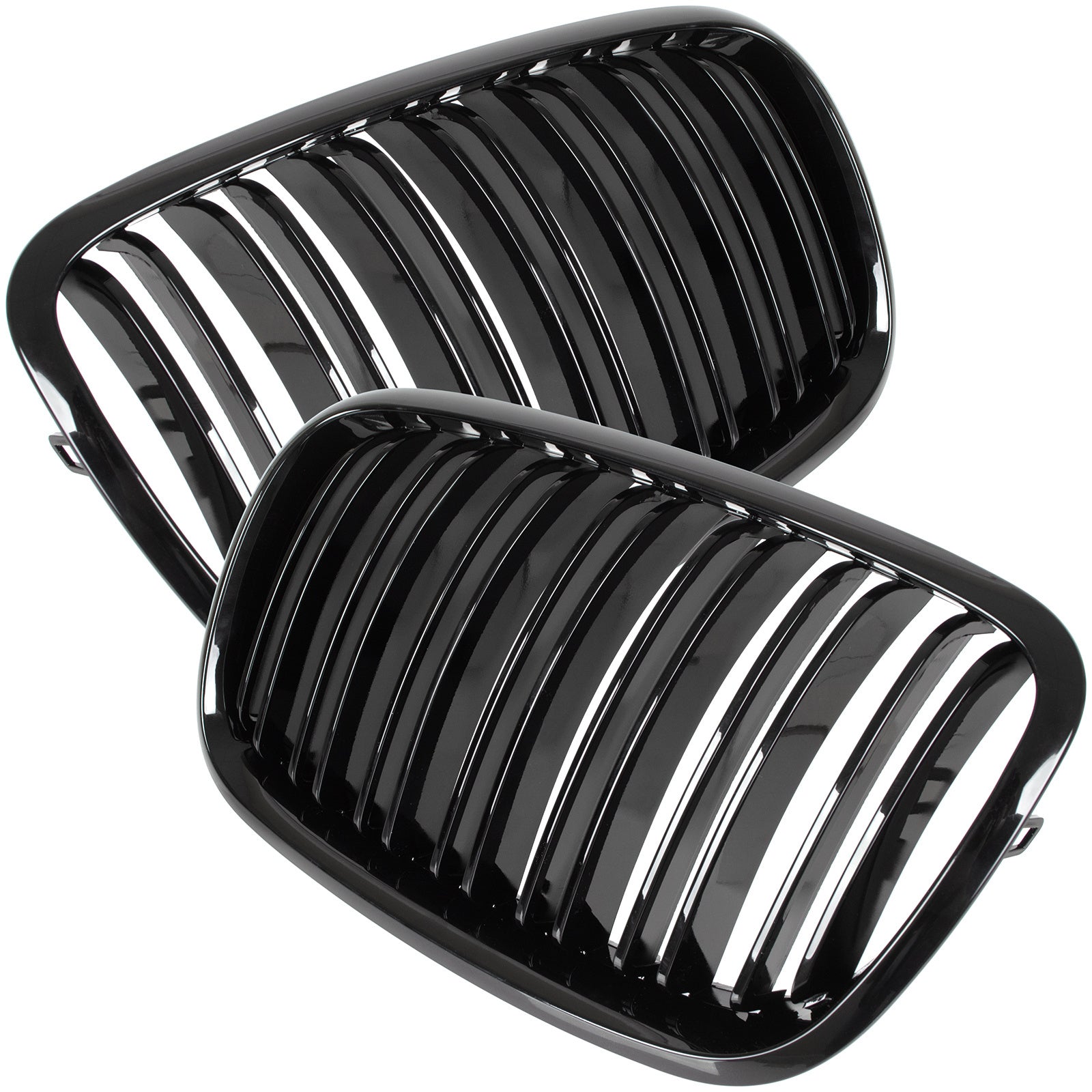 Grile Duble BMW X5 X6 E70 E71 E72 2007-2013 - Negru Lucios