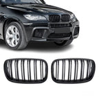 Grile Duble BMW X5 X6 E70 E71 E72 2007-2013 - Negru Lucios