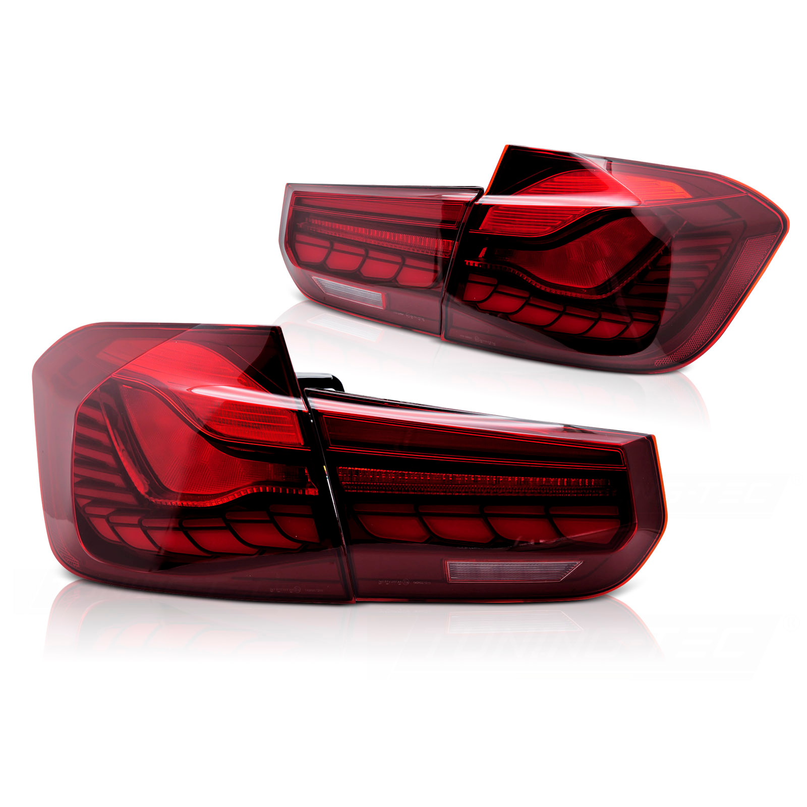 Stopuri OLED BMW Seria 3 F30 2011-2018 GTS Style- Rosu