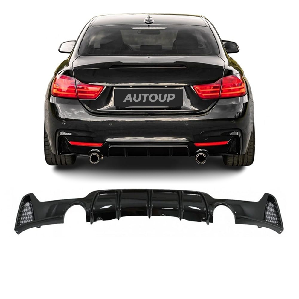 Difuzor Bara Spate Single St+Dr BMW Seria 4 F32 F33 F36 - Negru Lucios