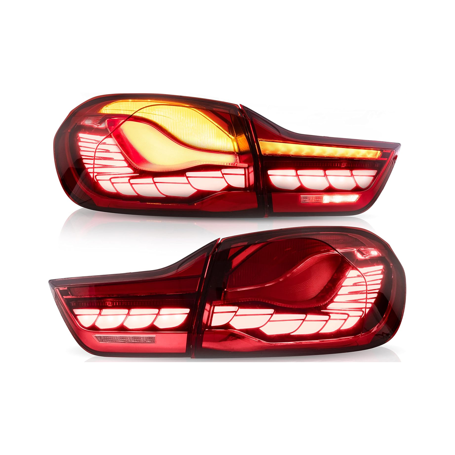 Stopuri OLED GTS Style BMW Seria 4 F32 F33 F36 F82 F83 2013-2021 - Rosu Clar