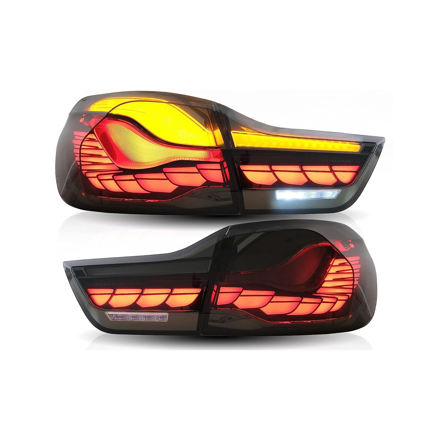 Stopuri OLED GTS Style BMW Seria 4 F32 F33 F36 F82 F83 2013-2021 - Rosu Fumuriu