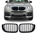 Grile duble pentru BMW X3 X4 F25 F26, 2014-2018 - Negru lucios