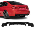 Difuzor Bara Spate Evacuare Single S+D BMW Seria 3 F30 F31 Negru Lucios