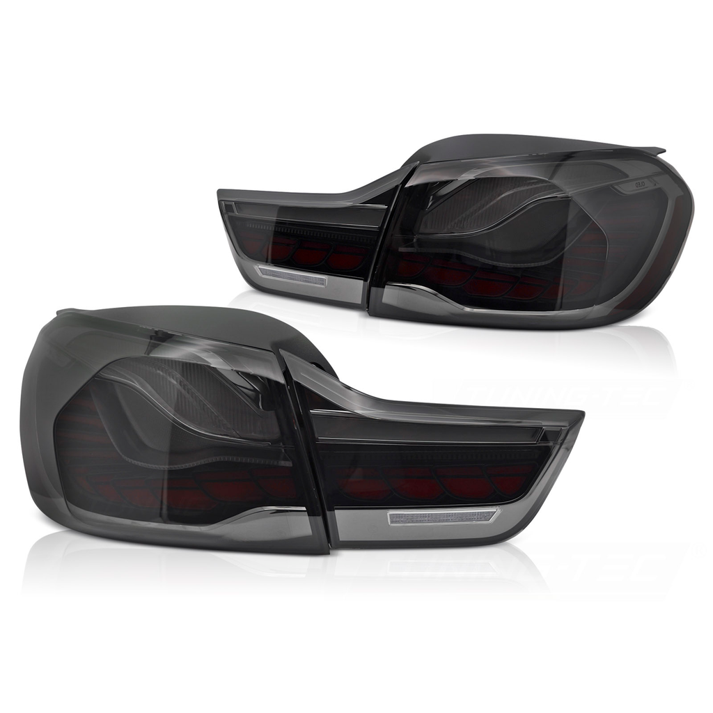 Stopuri OLED GTS Style BMW Seria 4 F32 F33 F36 F82 F83 2013-2021 - Rosu Fumuriu