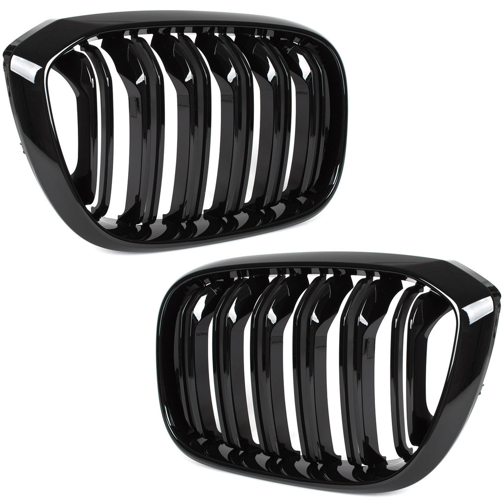 Grile Duble BMW X3 X4, G01 G02 F97 F98 2017-2021 Negru Lucios