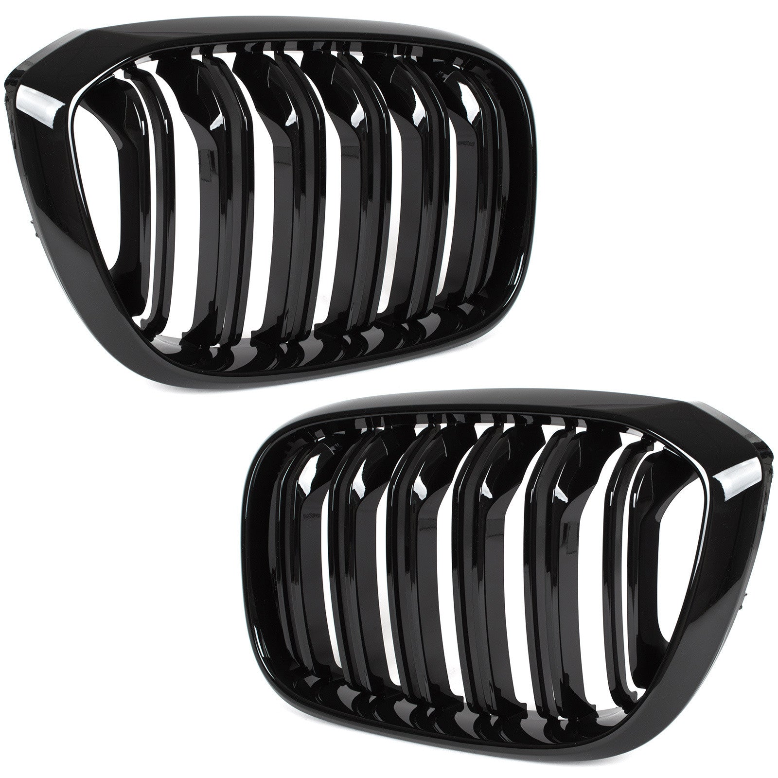 Grile Duble BMW X3 X4, G01 G02 F97 F98 2017-2021 Negru Lucios